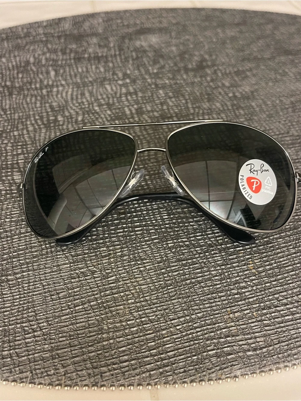 NWOT Ray-Ban Men's Silver Frame Green Lens Aviator Sunglasses